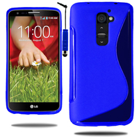 LG G2 Mini LTE Dual Sim D618 D620 D620R D620K: Accessoire Housse Etui Pochette Coque S silicone gel + mini Stylet - BLEU