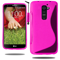 LG G2 Mini LTE Dual Sim D618 D620 D620R D620K: Accessoire Housse Etui Pochette Coque S silicone gel + mini Stylet - ROSE