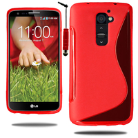 LG G2 Mini LTE Dual Sim D618 D620 D620R D620K: Accessoire Housse Etui Pochette Coque S silicone gel + mini Stylet - ROUGE