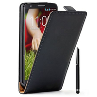 LG G2 Mini LTE Dual Sim D618 D620 D620R D620K: Accessoire Housse coque etui cuir fine slim + Stylet - NOIR