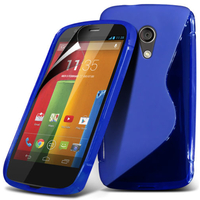Motorola Moto G X1032/ Forte/ Grip Shell/ LTE 4G: Accessoire Housse Etui Pochette Coque S silicone gel - BLEU