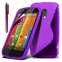 Motorola Moto G X1032/ Forte/ Grip Shell/ LTE 4G: Accessoire Housse Etui Pochette Coque S silicone gel + Stylet - VIOLET