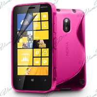 Nokia Lumia 620: Accessoire Housse Etui Pochette Coque S silicone gel - ROSE