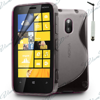 Nokia Lumia 620: Accessoire Housse Etui Pochette Coque S silicone gel + mini Stylet - TRANSPARENT