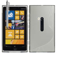 Nokia Lumia 920: Accessoire Housse Etui Pochette Coque S silicone gel + Stylet - TRANSPARENT