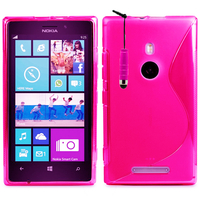 Nokia Lumia 925: Accessoire Housse Etui Pochette Coque S silicone gel + mini Stylet - ROSE