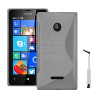 Microsoft Nokia Lumia 532/ 532 Dual SIM: Accessoire Housse Etui Pochette Coque S silicone gel + mini Stylet - TRANSPARENT