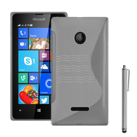 Microsoft Nokia Lumia 532/ 532 Dual SIM: Accessoire Housse Etui Pochette Coque S silicone gel + Stylet - TRANSPARENT