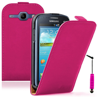 Samsung Galaxy Core LTE 4G SM-G386F: Accessoire Housse coque etui cuir fine slim + mini Stylet - ROSE