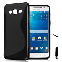 Samsung Galaxy Grand Max SM-G720N0: Accessoire Housse Etui Pochette Coque S silicone gel + mini Stylet - NOIR