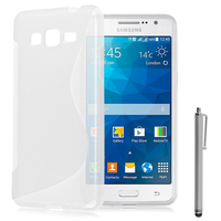 Samsung Galaxy Grand Max SM-G720N0: Accessoire Housse Etui Pochette Coque S silicone gel + Stylet - TRANSPARENT