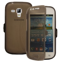Samsung Galaxy Trend S7560/ Galaxy S Duos S7562: Accessoire Coque Etui Housse Pochette silicone gel Portefeuille Livre rabat - GRIS