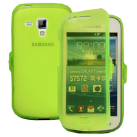 Samsung Galaxy Trend S7560/ Galaxy S Duos S7562: Accessoire Coque Etui Housse Pochette silicone gel Portefeuille Livre rabat - VERT