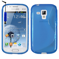 Samsung Galaxy Trend S7560/ Galaxy S Duos S7562: Accessoire Housse Etui Pochette Coque S silicone gel + mini Stylet - BLEU