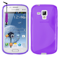 Samsung Galaxy Trend S7560/ Galaxy S Duos S7562: Accessoire Housse Etui Pochette Coque S silicone gel + mini Stylet - VIOLET