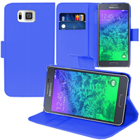 Samsung Galaxy Alpha SM-G850F/ Galaxy Alfa/ Alpha (S801)/ G850FQ G850Y G850A G850T G850M G850W G8508S: Accessoire Etui portefeuille Livre Housse Coque Pochette support vidéo cuir PU - BLEU FONCE