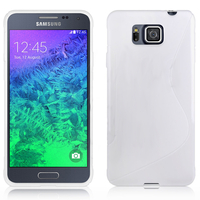 Samsung Galaxy Alpha SM-G850F/ Galaxy Alfa/ Alpha (S801)/ G850FQ G850Y G850A G850T G850M G850W G8508S: Accessoire Housse Etui Pochette Coque S silicone gel - BLANC