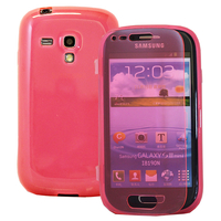 Samsung Galaxy S3 mini i8190/ i8200 VE: Accessoire Coque Etui Housse Pochette silicone gel Portefeuille Livre rabat - ROSE