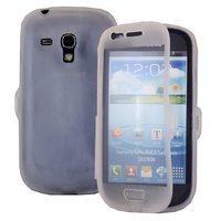 Samsung Galaxy S3 mini i8190/ i8200 VE: Accessoire Coque Etui Housse Pochette silicone gel Portefeuille Livre rabat - TRANSPARENT