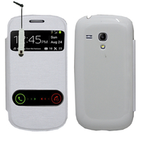 Samsung Galaxy S3 mini i8190/ i8200 VE: Accessoire Coque Etui Housse Pochette Plastique View Case + mini Stylet - BLANC