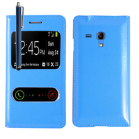 Samsung Galaxy S3 mini i8190/ i8200 VE: Accessoire Coque Etui Housse Pochette Plastique View Case + Stylet - BLEU