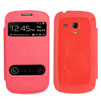 Samsung Galaxy S3 mini i8190/ i8200 VE: Accessoire Coque Etui Housse Pochette Plastique View Case - ROUGE