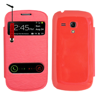 Samsung Galaxy S3 mini i8190/ i8200 VE: Accessoire Coque Etui Housse Pochette Plastique View Case + mini Stylet - ROUGE