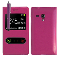 Samsung Galaxy S3 mini i8190/ i8200 VE: Accessoire Coque Etui Housse Pochette Plastique View Case + Stylet - VIOLET