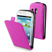 Samsung Galaxy S3 mini i8190/ i8200 VE: Accessoire Housse coque etui cuir fine slim - ROSE