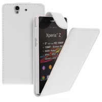 Sony Xperia Z L36h C6602 C6603: Accessoire Etui Housse Coque Pochette simili cuir - BLANC