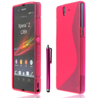 Sony Xperia Z L36h C6602 C6603: Accessoire Housse Etui Pochette Coque S silicone gel + Stylet - ROSE