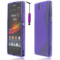 Sony Xperia Z L36h C6602 C6603: Accessoire Housse Etui Pochette Coque S silicone gel + mini Stylet - VIOLET