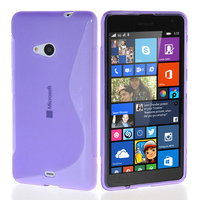 Microsoft Nokia Lumia 535/ 535 Dual SIM: Accessoire Housse Etui Pochette Coque S silicone gel - VIOLET