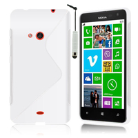 Nokia Lumia 625: Accessoire Housse Etui Pochette Coque S silicone gel + mini Stylet - TRANSPARENT