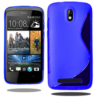 HTC Desire 500/ Dual Sim: Accessoire Housse Etui Pochette Coque S silicone gel - BLEU