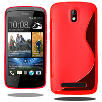 HTC Desire 500/ Dual Sim: Accessoire Housse Etui Pochette Coque S silicone gel - ROUGE