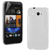 HTC Desire 601 Zara/ Dual Sim: Accessoire Housse Etui Pochette Coque S silicone gel - BLANC