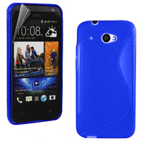 HTC Desire 601 Zara/ Dual Sim: Accessoire Housse Etui Pochette Coque S silicone gel - BLEU
