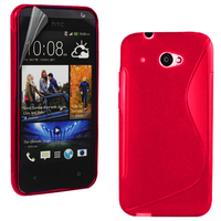 HTC Desire 601 Zara/ Dual Sim: Accessoire Housse Etui Pochette Coque S silicone gel - ROUGE