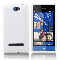 HTC Windows Phone 8S: Accessoire Housse Etui Pochette Coque S silicone gel - BLANC