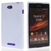 Sony Xperia C: Accessoire Housse Etui Pochette Coque S silicone gel - BLANC