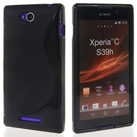 Sony Xperia C: Accessoire Housse Etui Pochette Coque S silicone gel - NOIR