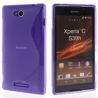 Sony Xperia C: Accessoire Housse Etui Pochette Coque S silicone gel - VIOLET