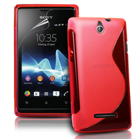 Sony Xperia E/ E Dual C1605 C1505 C1604: Accessoire Housse Etui Pochette Coque S silicone gel - ROUGE