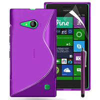 Nokia Lumia 735/ 730 Dual Sim: Accessoire Housse Etui Pochette Coque S silicone gel + Stylet - VIOLET