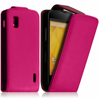 Google Nexus 4 E960/ Mako: Accessoire Etui Housse Coque Pochette simili cuir - ROSE