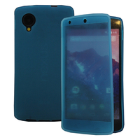 Google Nexus 5: Accessoire Coque Etui Housse Pochette silicone gel Portefeuille Livre rabat - BLEU