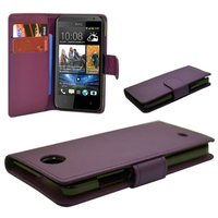 HTC Desire 500/ Dual Sim: Accessoire Etui portefeuille Livre Housse Coque Pochette cuir PU - VIOLET