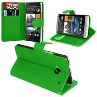 HTC Desire 601 Zara/ Dual Sim: Accessoire Etui portefeuille Livre Housse Coque Pochette support vidéo cuir PU - VERT
