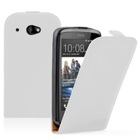 HTC Desire 601 Zara/ Dual Sim: Accessoire Housse coque etui cuir fine slim - BLANC